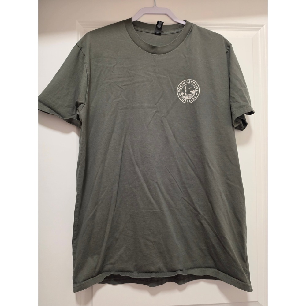 AS Colour Classic Mens XL North Carolina Cottages Graphic T-Shirt Olive Green